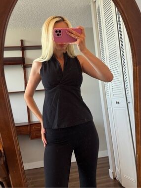 lululemon athletica Black Sleeveless Twist-Front Tank